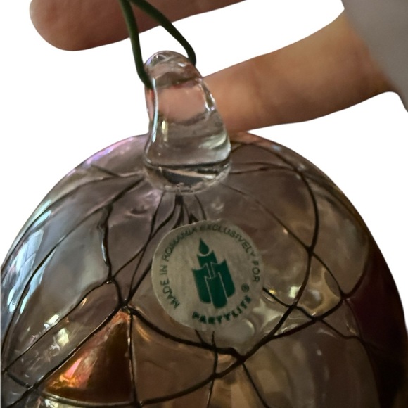 PartyLite Mosaic Glass Globe Ornament P7039 – Hand Blown Romania - Picture 6 of 9